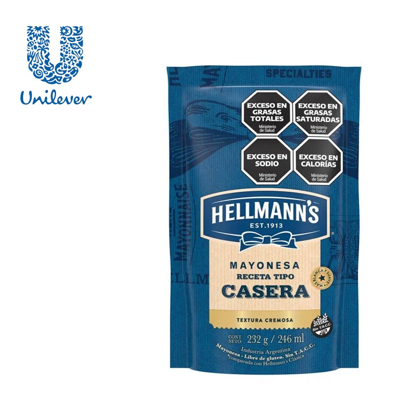 MAYONESA HELLMANNS 232 GR CASERA (12XB)