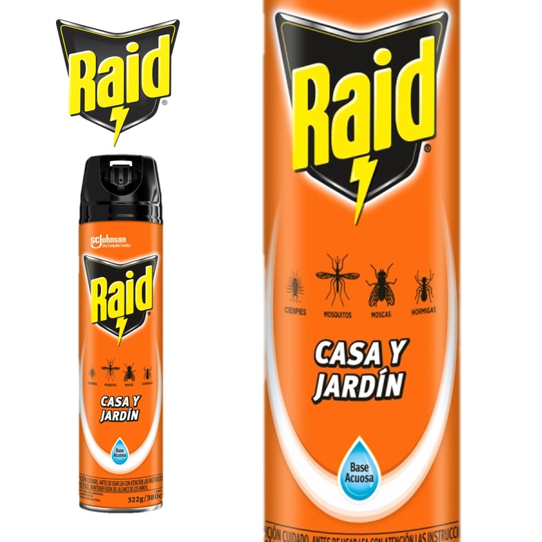 INSECTICIDA RAID CASA Y JARDIN 360CC
