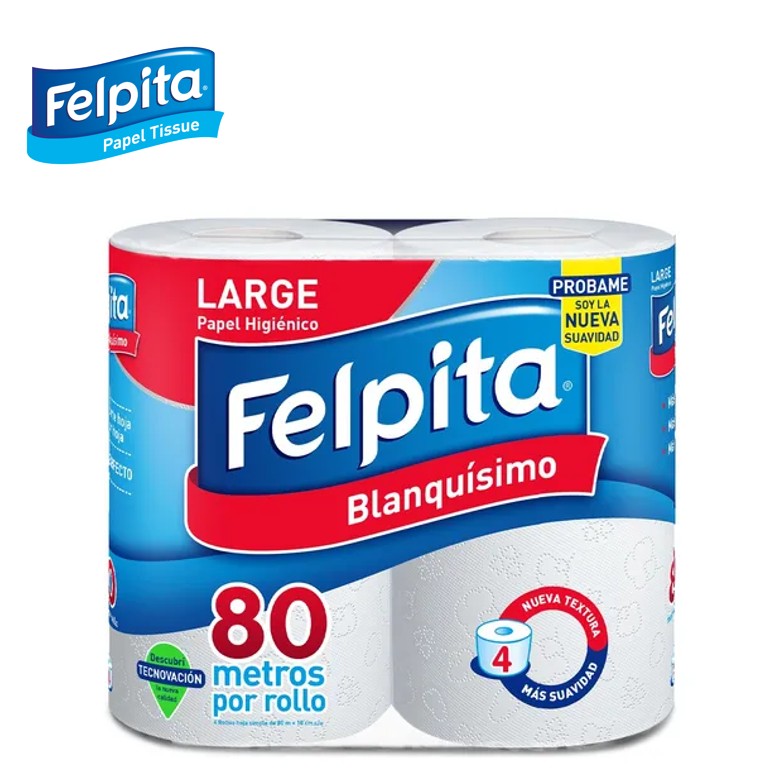 PAPEL HIG FELPITA BLANCO HS 4X80 M (10XB)