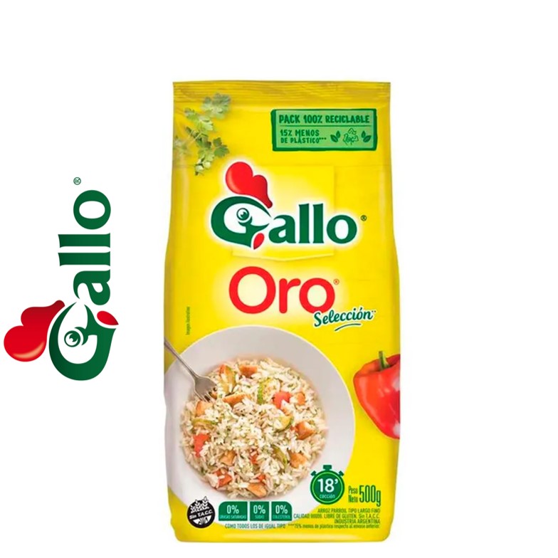 ARROZ GALLO 500 GR ORO PARBOIL BOLSA (10XB)
