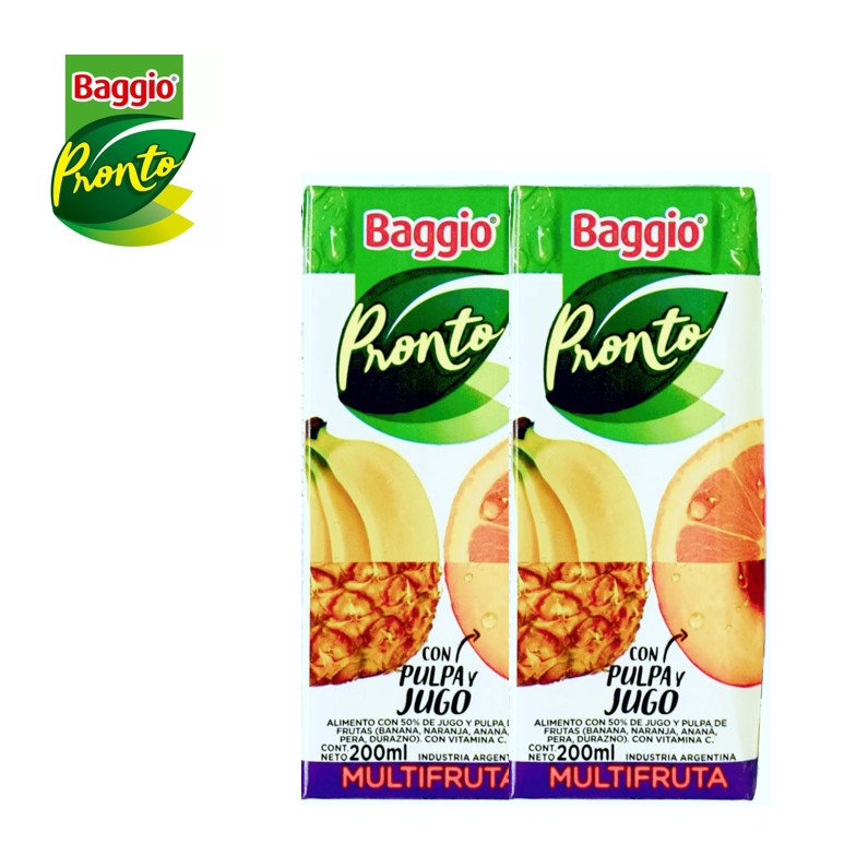JUGO BAGGIO 200 ML MULTIFRUTA  X 18 U (18XB)