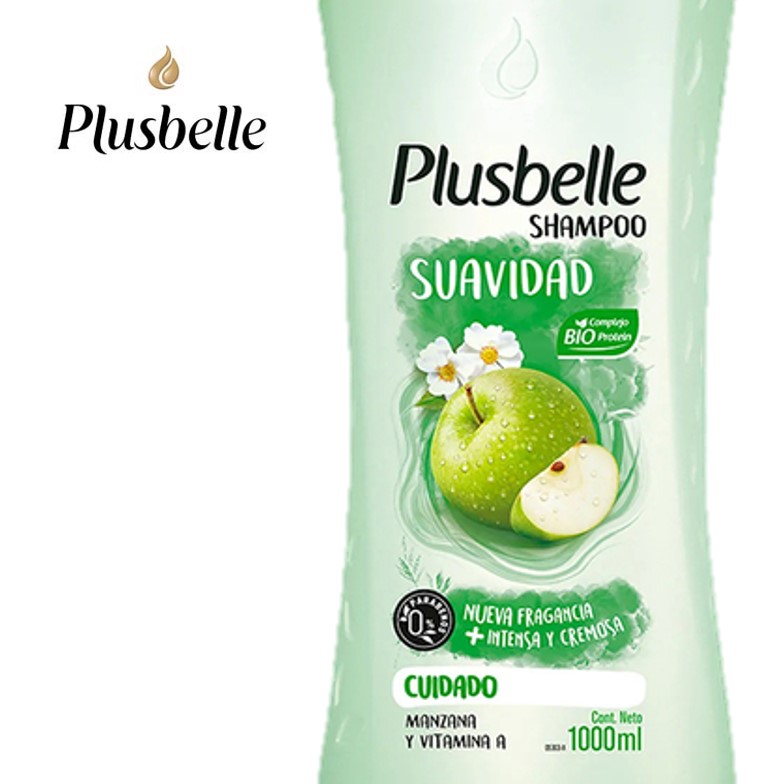 SHAMPOO PLUSBELLE 1 LTR SUAVIDAD/MANZANA (12XB)