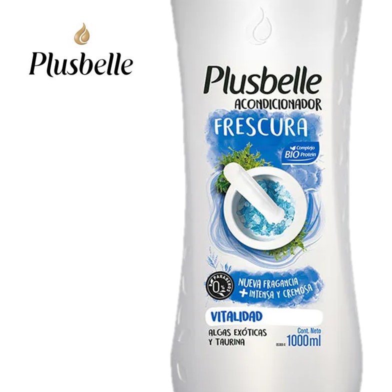 ACOND PLUSBELLE 1 LT FRESCURA/ALGAS (12XB)