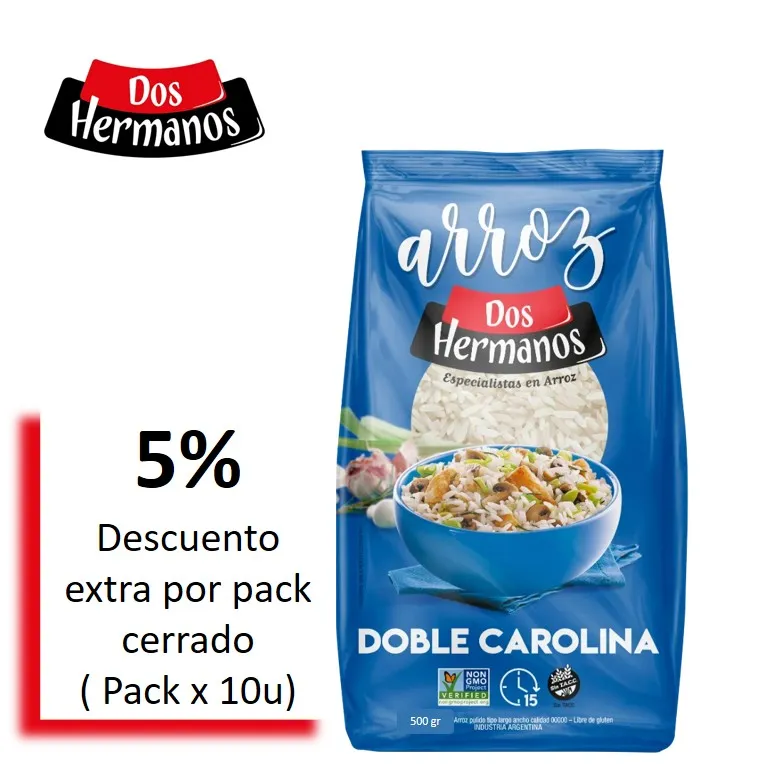 ARROZ 2 HNOS 500G DOBLE CAROL (10XB)