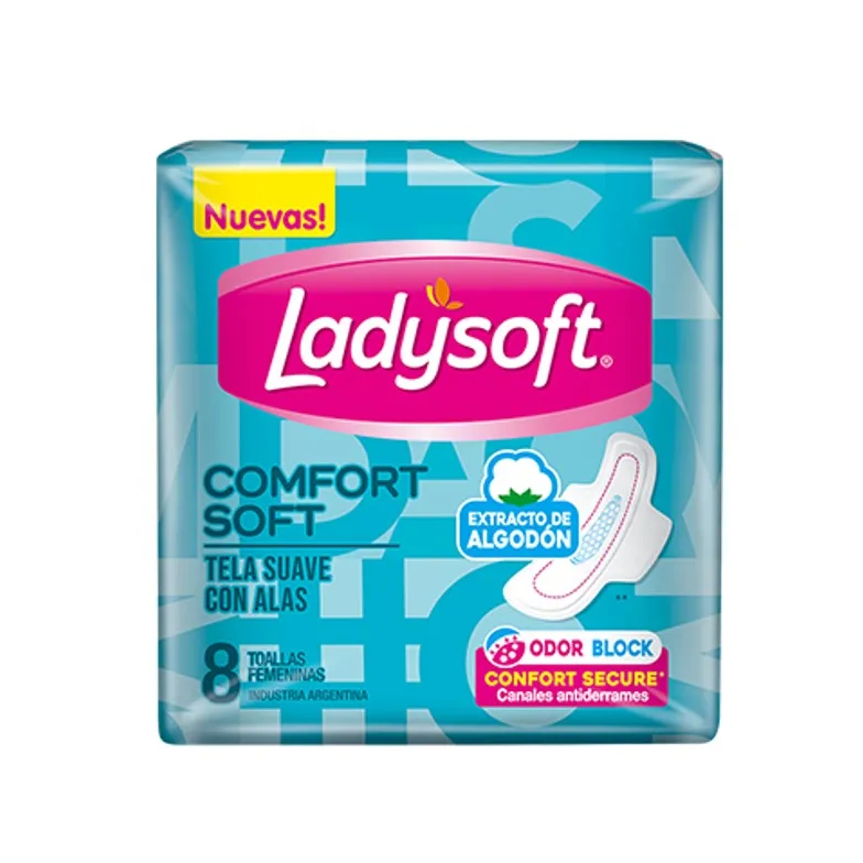 TOALLA FEM LADYSOFT 8 U CONFORT SOFT C/ALAS (54 UXB)