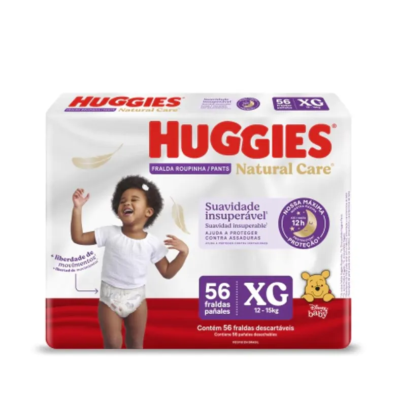 PAÑ HUGGIES 56 U XG PANTS NAT CARE (6XB)
