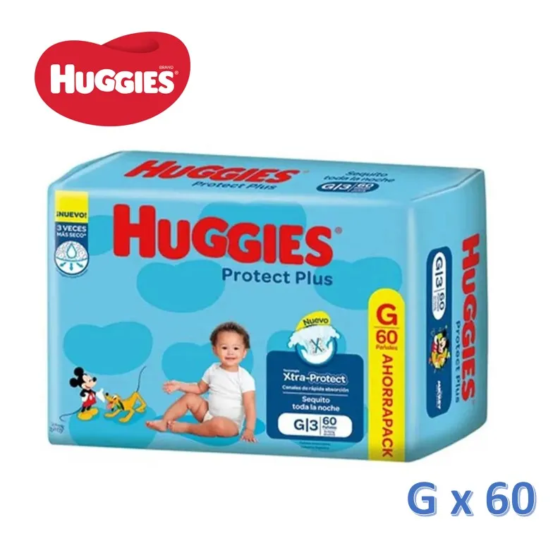 PAÑ HUGGIES 60 U G PROTEC PLUS (2UXB)