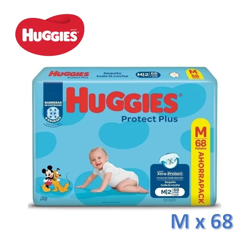 PAÑ HUGGIES 68 U M PROT PLUS (2UXB)