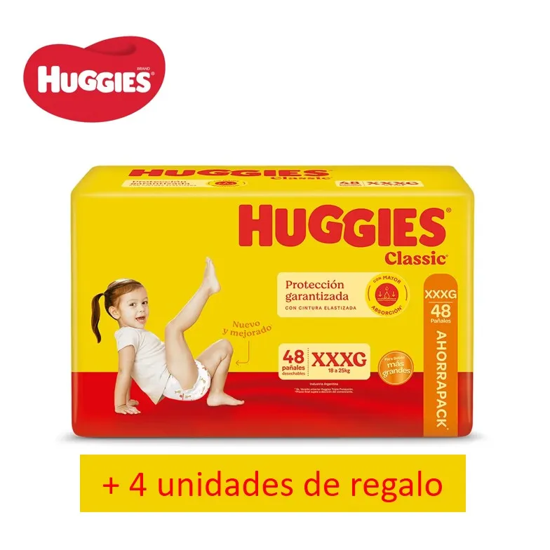 PAÑ HUGGIES CLASICC XXXL 52U