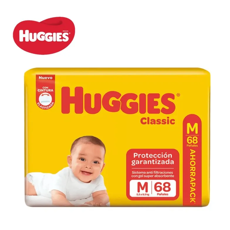 PAÑ HUGGIES CLASSIC M 68 U (2UXB)