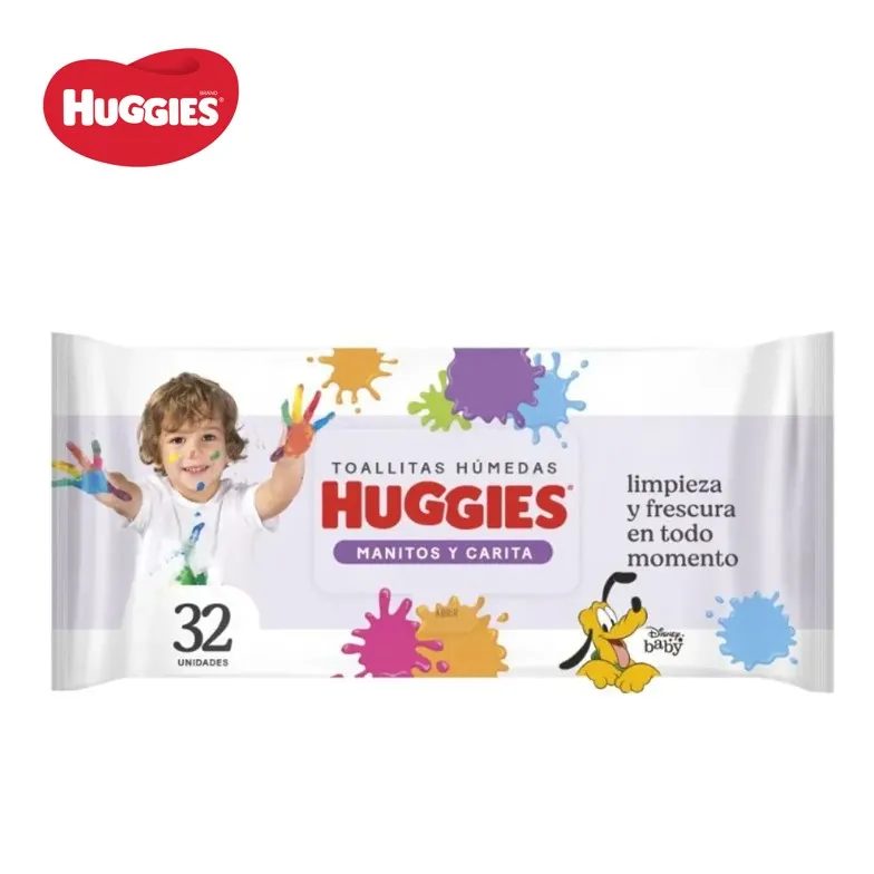 TOALLITAS HUM HUGGIES 32 U MANITOS Y CARITAS (24XB)