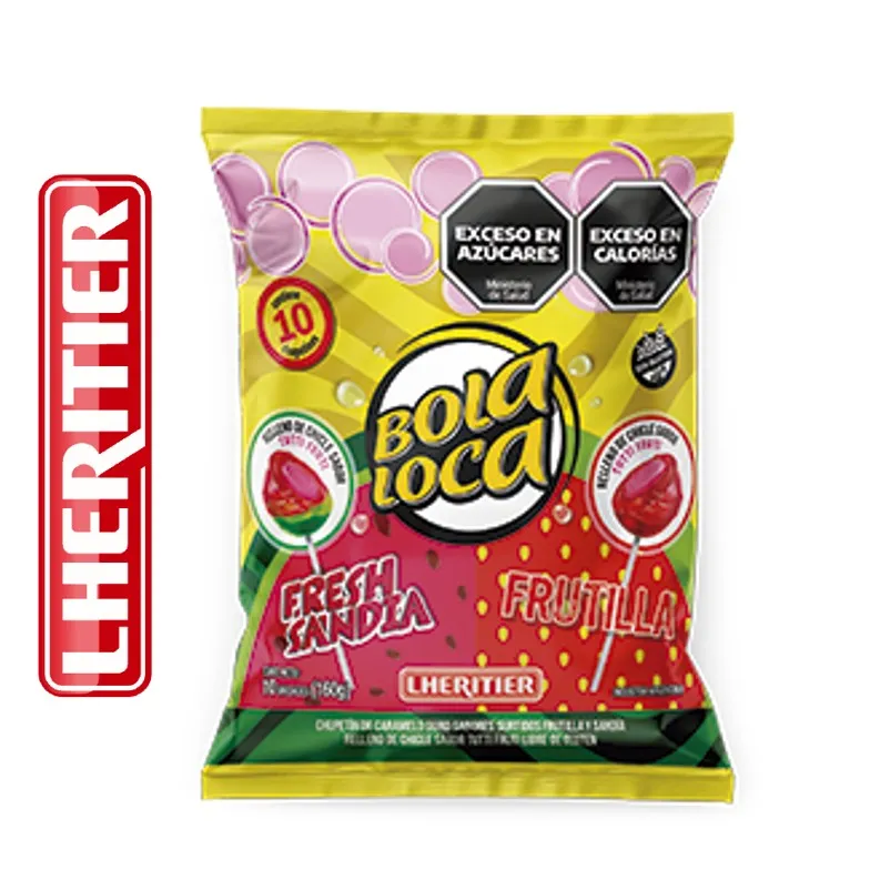 CHUPETIN BOLA LOCA FRUT/SANDIA X 10U