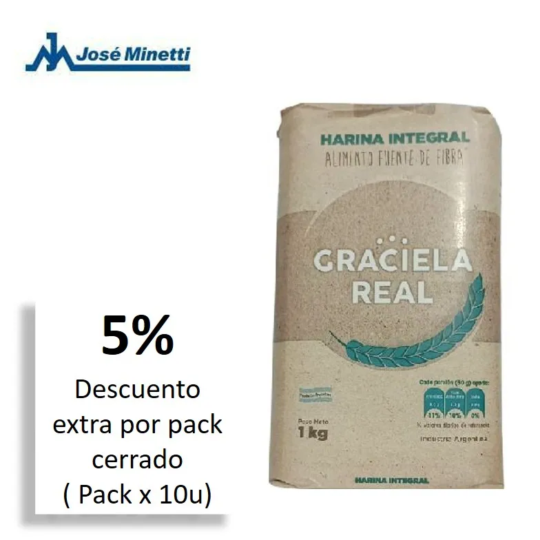 HARINA INTEGRAL GRACIELA REAL 1KG (10XB)