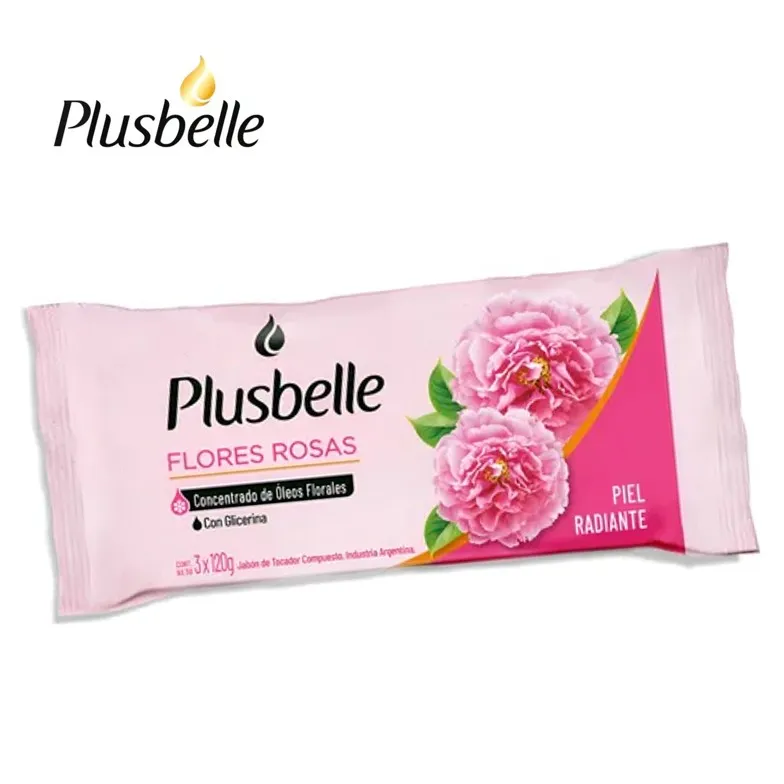 JABON TOC PLUSBELLE 3 U FLORES ROSAS (27XB)
