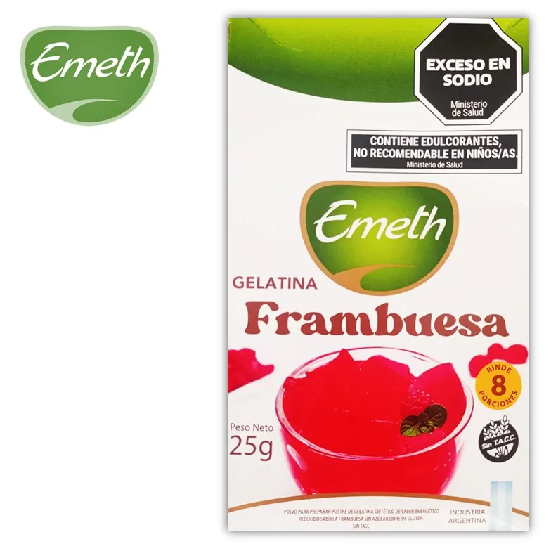 GELATINA EMETH 25 GR FRAMBUESA LIGHT (6XB)