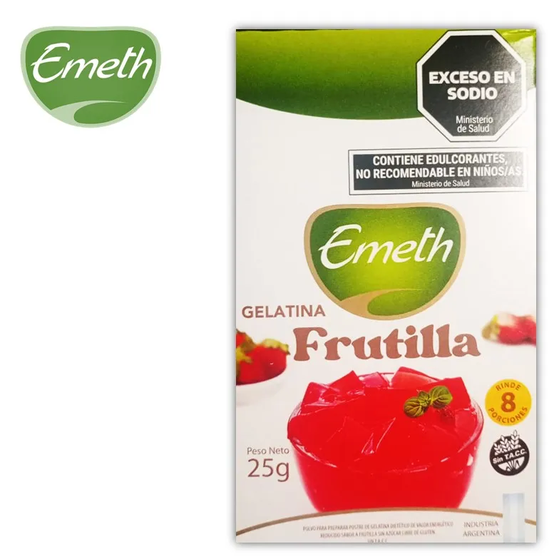 GELATINA EMETH 25 GR FRUTILLA LIGHT (6XB)