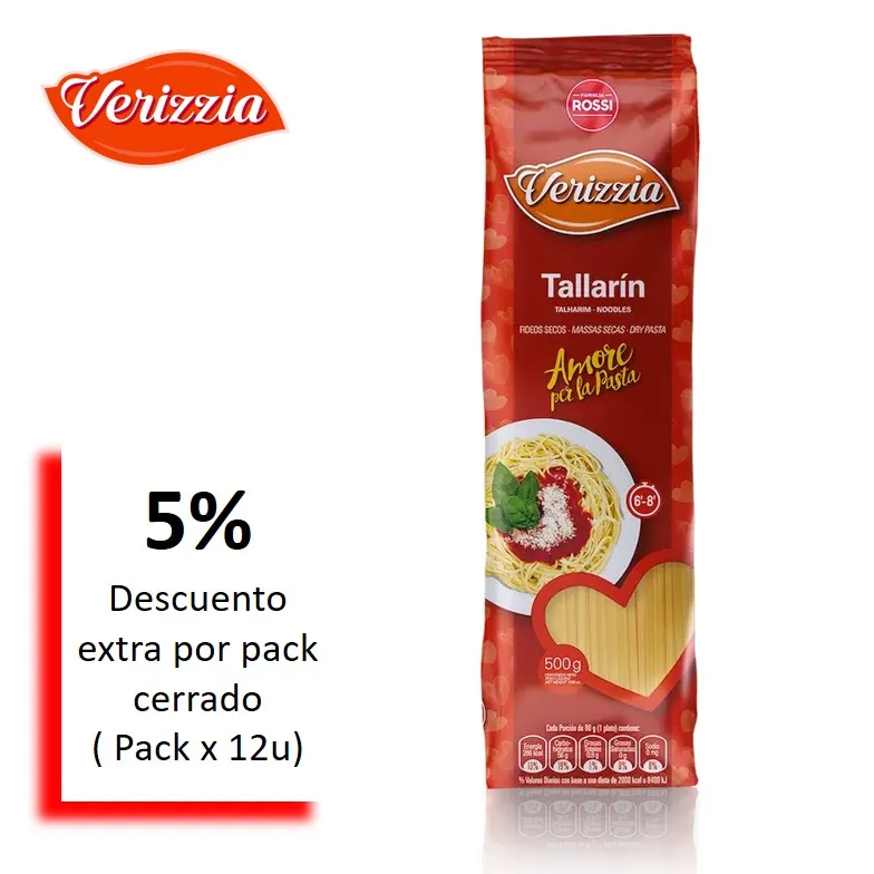 FIDEOS VERIZZIA 500 GR TALLARIN (12XB)