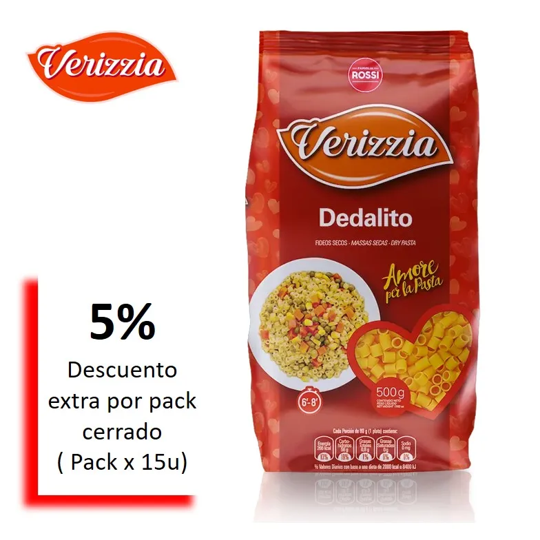 FIDEOS VERIZZIA 500 GR DEDALITO (15XB)