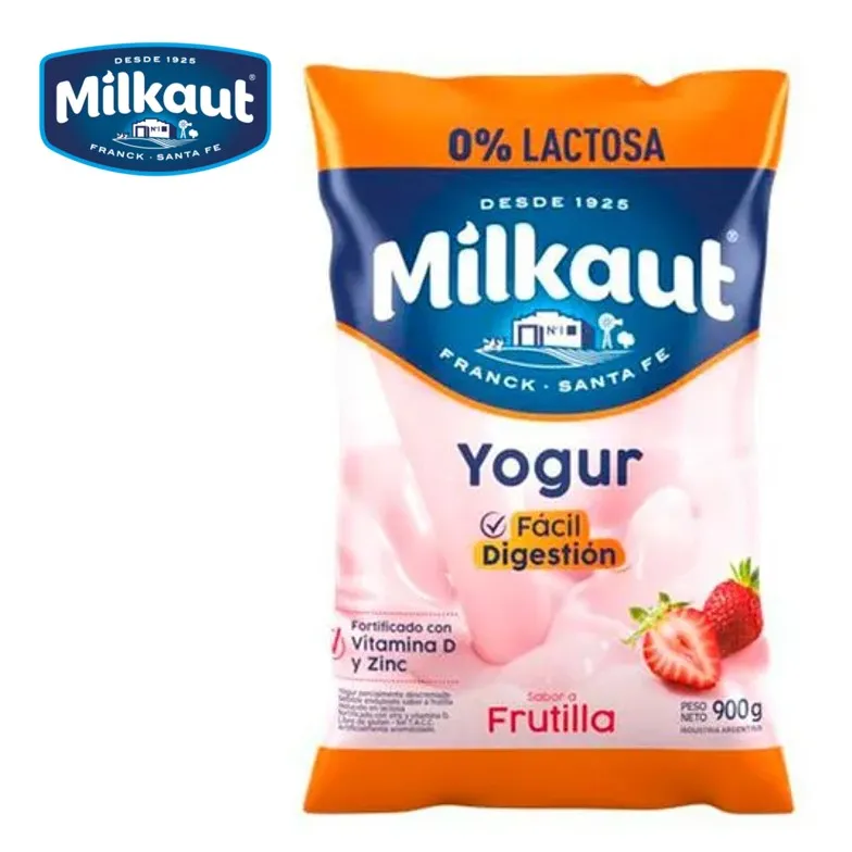 YOGUR MILKAUT 900 GR FRUT 0% LAC (10XB)