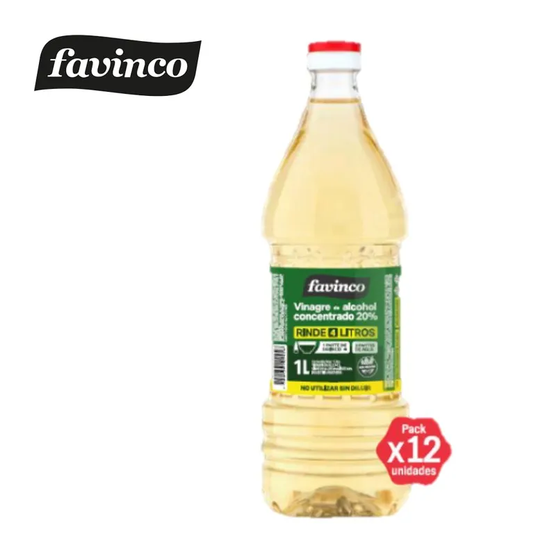 VINAGRE FAVINCO ALCOHOL 20% 1LT (12XB)