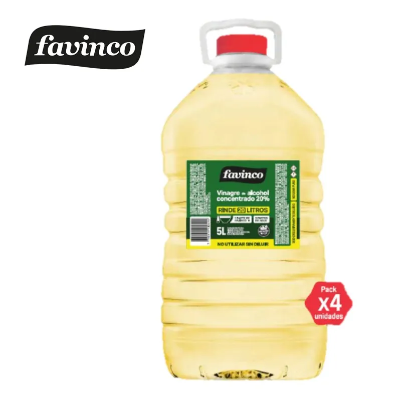 VINAGRE FAVINCO ALCOHOL 20% 5LT (4XB)