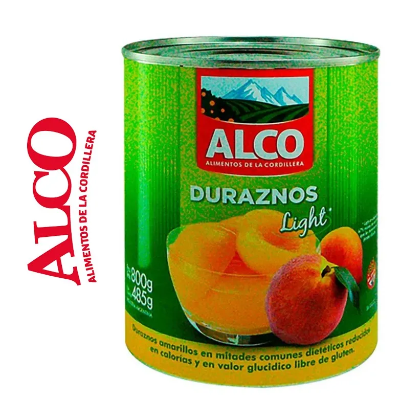 DURAZNOS ALCO 800 GR MITAD LIGHT (12XB)