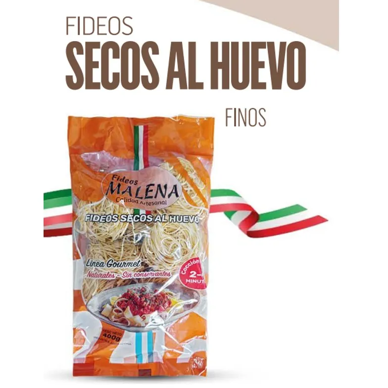 FIDEOS MALENA NIDO HUEVO FN 400G (18XB)