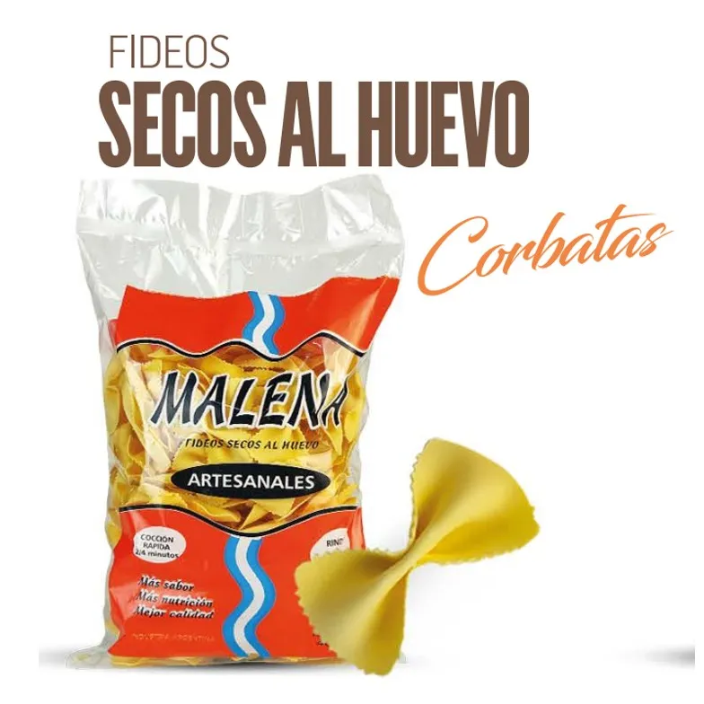 FIDEOS MALENA CORBATA HUEVO 400G (16XB)