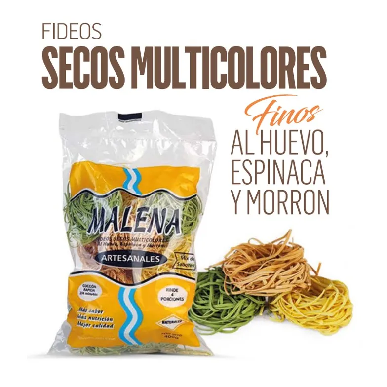 FIDEOS MALENA NIDO MULTICOLOR FN 400G (18XB)