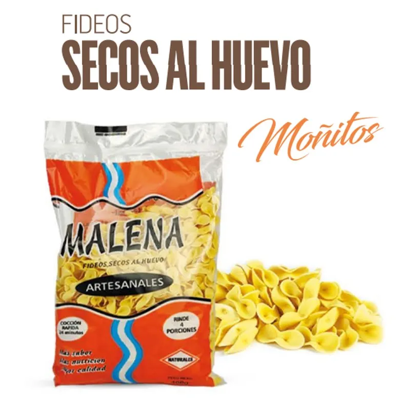FIDEOS MALENA MOÑOS HUEVO 400G (24XB)