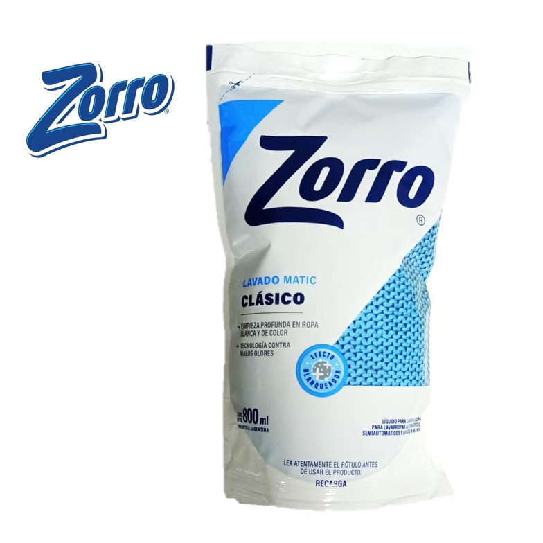 JABON LIQ ZORRO 800 ML EVOLUTION QUIT MANCH (15 UXB)