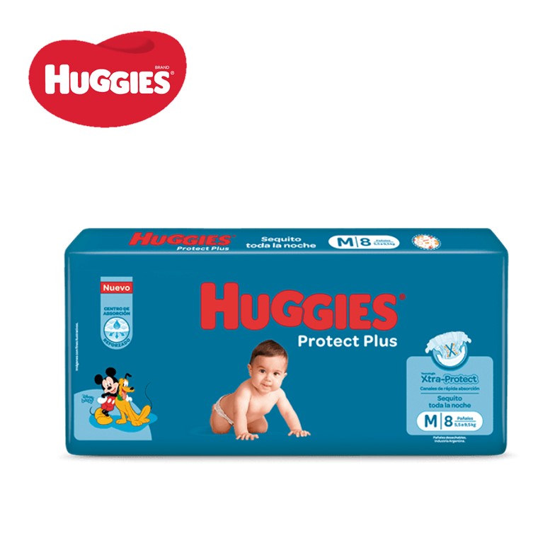 PAÑ HUGGIES 8 U M PROT PLUS (12XB)