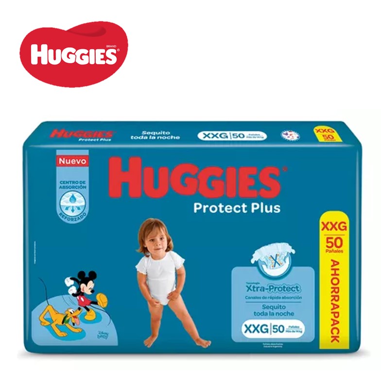 PAÑ HUGGIES 50 U XXG PROTEC PLUS (2UXB)