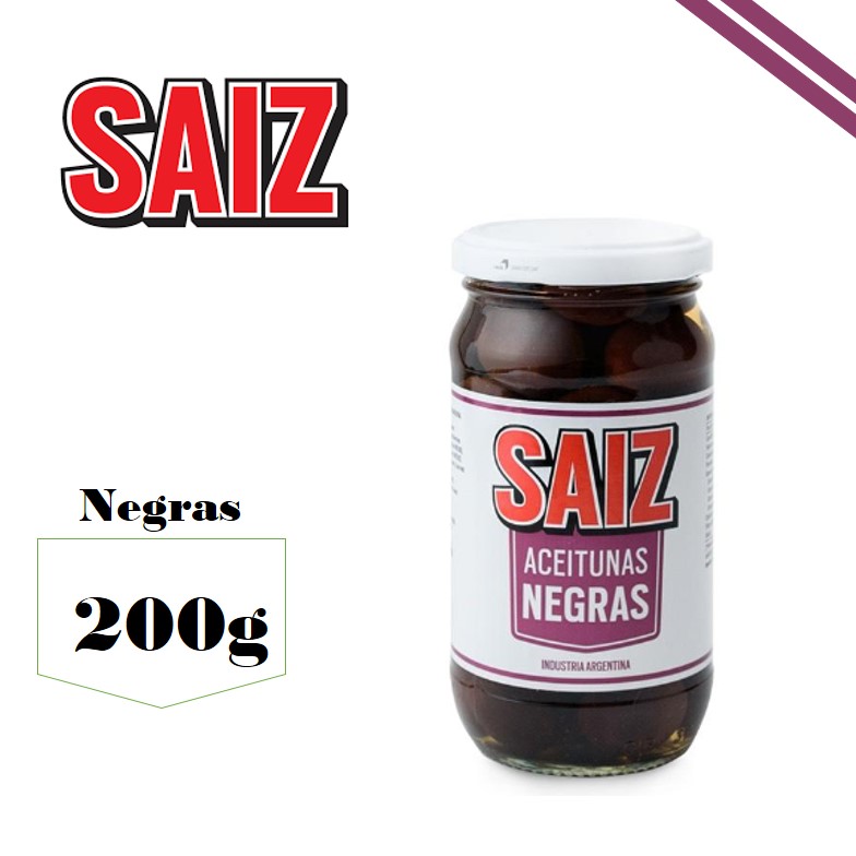 ACEITUNA NEGRA 200 GR SAIZ (24XB)