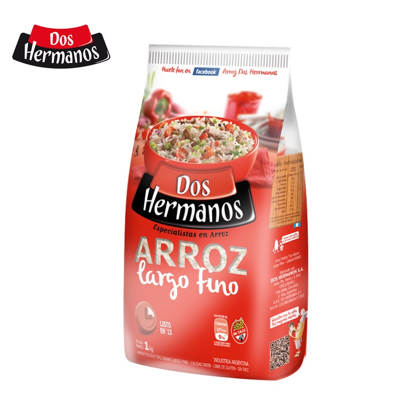 ARROZ 2 HNOS 1 KG ROJO (10XB)