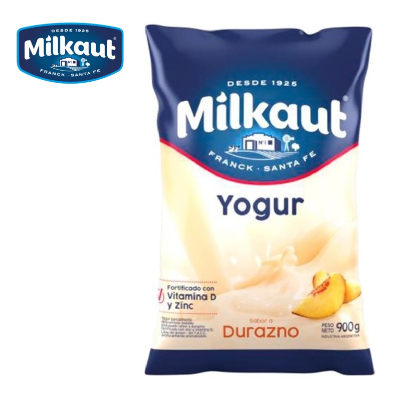 YOGUR MILKAUT 900 GR DURAZNO (10XB) - imagen 2