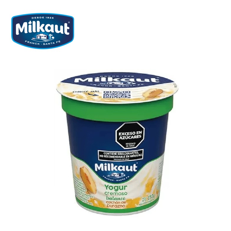 YOGUR MILKAUT 150 GR BCE DURAZNO C/TRO (20XB)