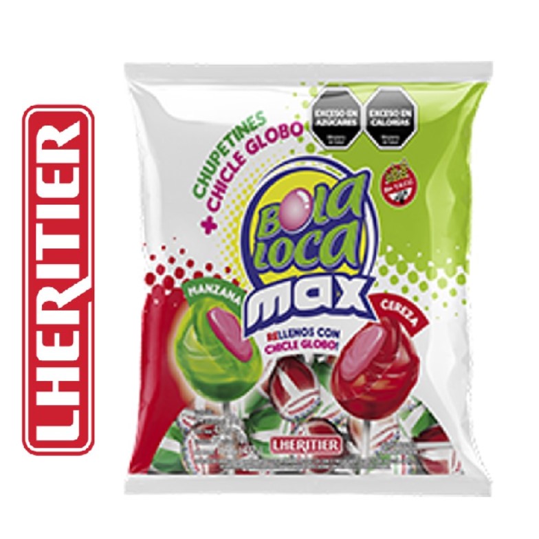 CHUPETIN BOLA LOCA 24X18GR MAX CER-MANZ