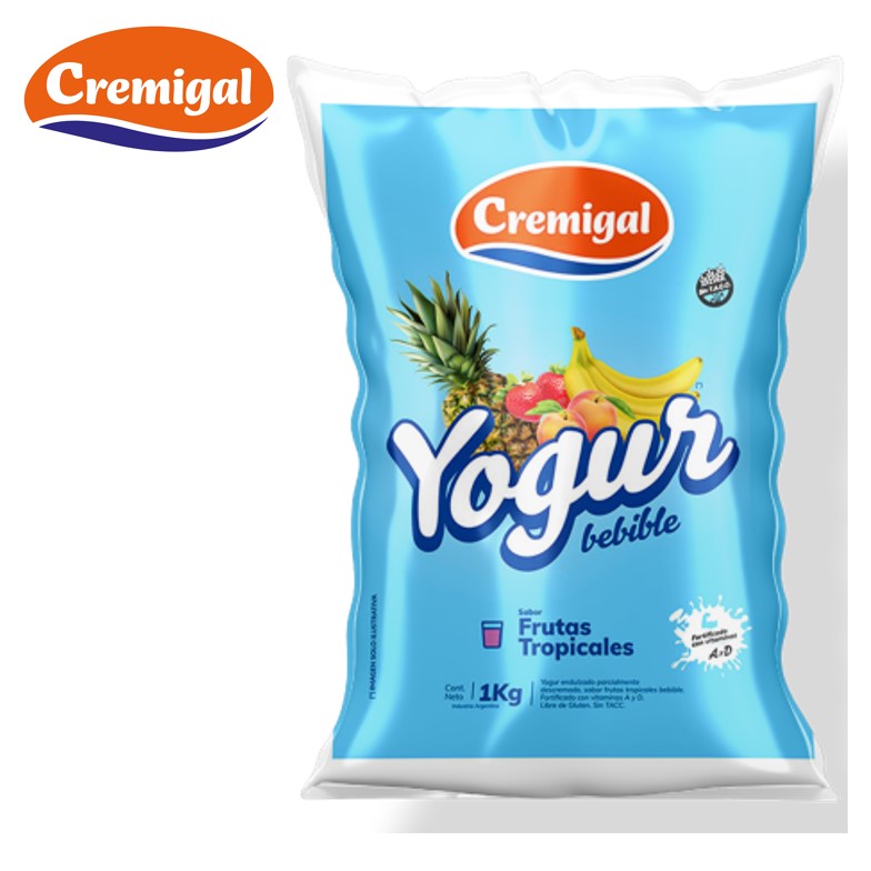 YOGUR CREMIGAL 900 ML FRUT TROP (15XB)