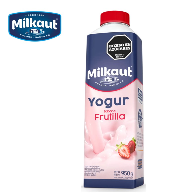 YOGUR MILKAUT 950 GR BOT FRUTILLA