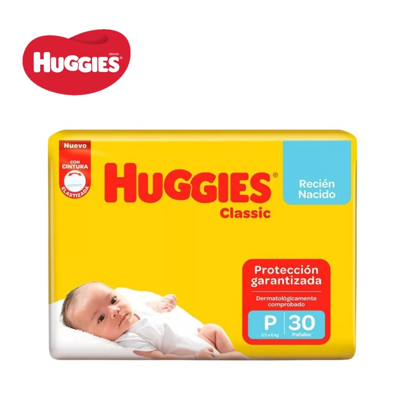 PAÑ HUGGIES CLASSIC 30U RECIEN NACIDO