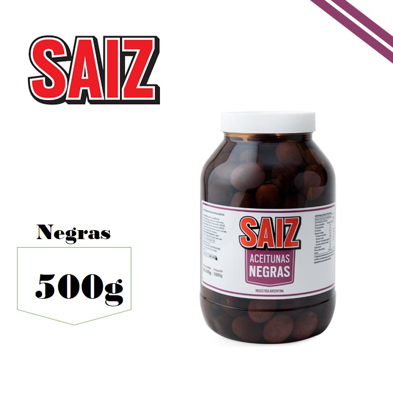 ACEITUNA NEGRA 500 GR SAIZ (6XB)