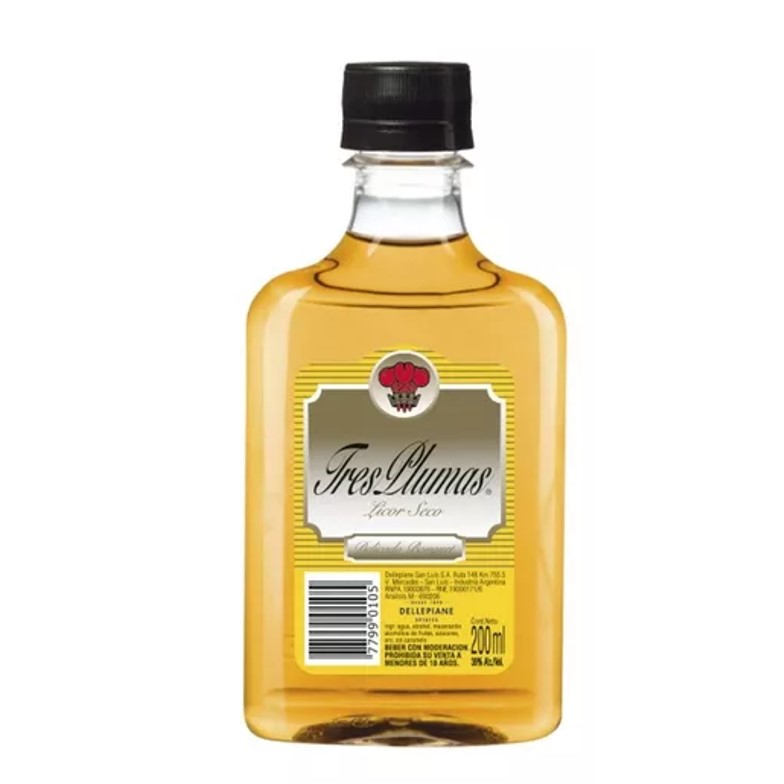 PETACA TRES PLUMAS 200 ML LICOR SECO (12XB)