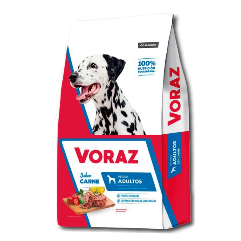 ALIM PERROS VORAZ 15 KG ADULTOS CARNE (1XB)
