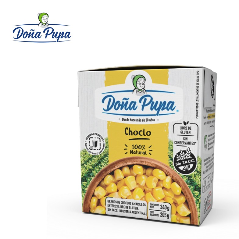 CHOCLO DOÑA PUPA 340 GR GRANO (24XB)