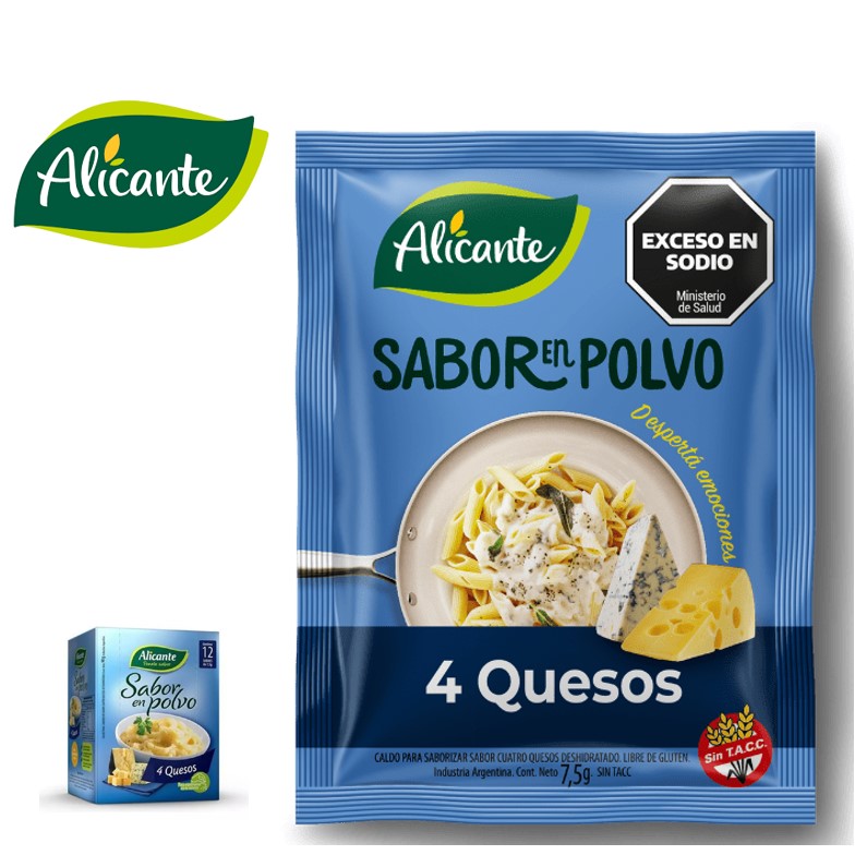 SABOR POLVO ALICANTE 12 U CUATRO QUESOS (10XB)