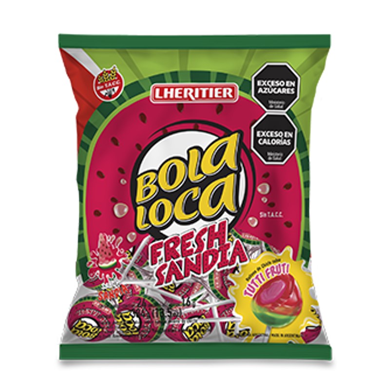 CHUPETIN BOLA LOCA 24X16GR SANDIA FRESH