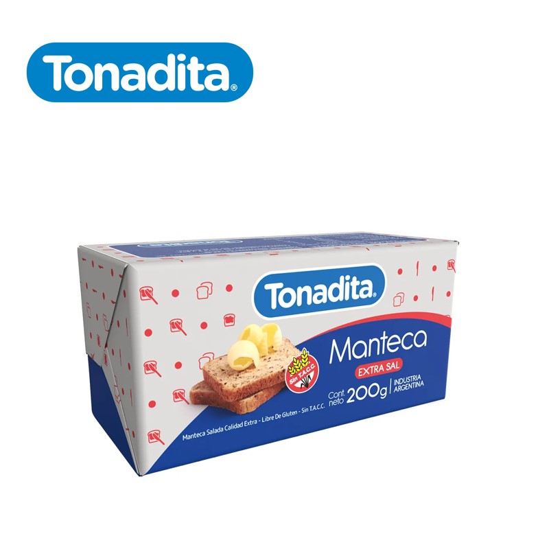 MANTECA TONADITA 200 GR EXTRA SAL (10XB)