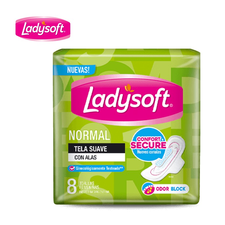 TOALLA FEM LADYSOFT 8 U CONFORT C/ALAS (54UXB)