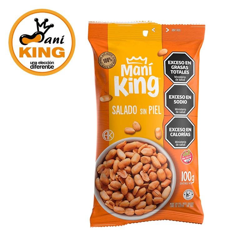 MANI KING 100 GR SALADO S/PIEL (15XB)